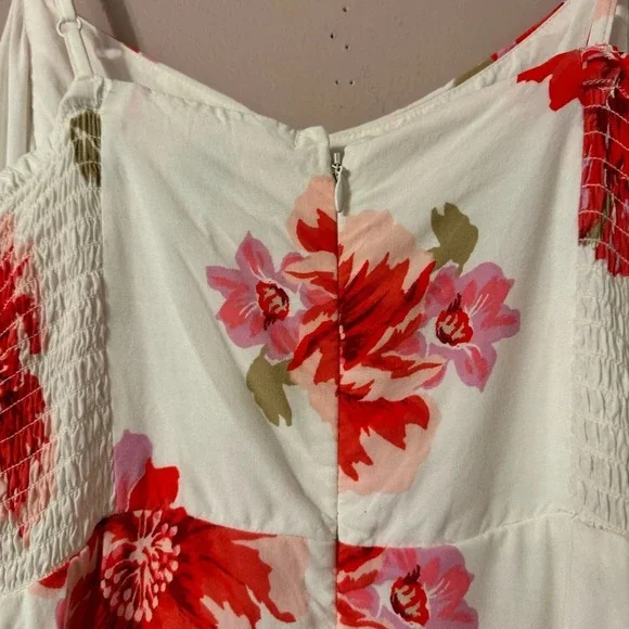 Old Navy Poplin Dress Floral White Women Size L - Picture 10 of 10